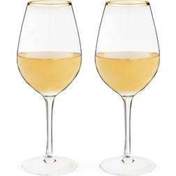 Twine Gilded Gold Rimmed Clear Stemmed Wine Glass