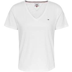 Tommy Hilfiger Logo Flag V-Neck T-Shirt - White