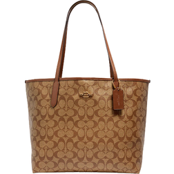 Coach City Tote In Signature Canvas - Gold/Khaki Saddle 2