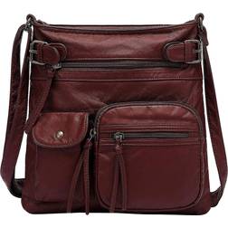 Scarleton Ultra Soft Multi Pocket Crossbody Handbag Medium - Burgundy