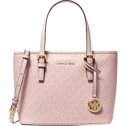 Michael Kors Jet Set Travel Extra-Small Logo Top-Zip Tote Bag - Dark Powder Blush