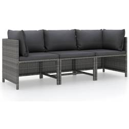 vidaXL 3-Seater Patio Poly Outdoor Sofa