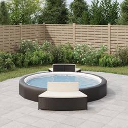 vidaXL Spabænke Med Hynder 2 Stk Polyrattan Sort Loungesæt