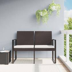 vidaXL Gartenbank 2-Sitzer mit Kissen Braun Sofa