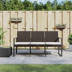 vidaXL Gartenbank 3-Sitzer mit Kissen Braun Sofa