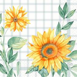 Duni frokostserviet Sunflower Day 3-lags 33x33cm tissue