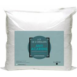 BigBuy Home Microfibre Anti-Acariens 60x60 cm - Blanc Coussin de Décoration Complet (60x60cm)