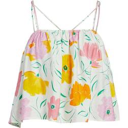 Object Blomsterprintet Camisole hvid