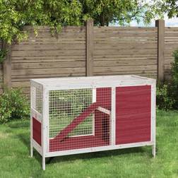 vidaXL kaninbur 103x44x69,5 massivt fyrretræ mokkafarvet