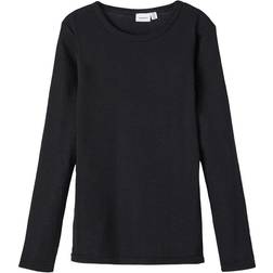 Name It Black Wang Uld Rib Bluse-122/128