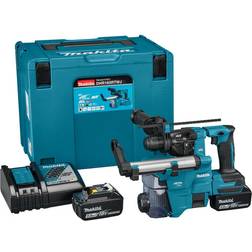 Makita DHR183RTWJ 18v LXT SDS Plus Rotary Hammer 18mm Inc 2x 5.0Ah Batts DX16 Attachment