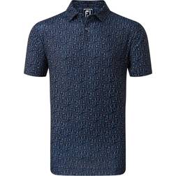 FootJoy Glass Print Herre Poloshirt Navy