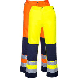 Portwest Seville Hi Vis Work Trousers - Yellow/Navy