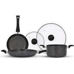 5 piece granite stone nonstick pots pans with lid