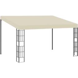vidaXL Väggmonterad Paviljong 3 x 4 m Gräddvit Tyg