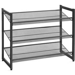 Songmics 3 Tier Black Shoe Rack 74x62.8cm