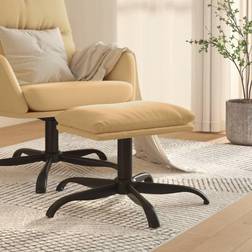 vidaXL 60x60x39 mikrofiberstof cremefarvet Fodskammel