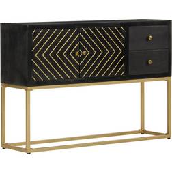 vidaXL Black And Gold 110 x 30 x 75 cm Sideboard