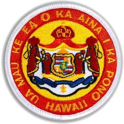 Hawaiian Coat of Arms Iron-On Embroidery Applique Patch