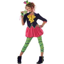 California Mad Hatter Alice Wonderland Girl Dress Costume Tween