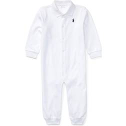 Ralph Lauren Cotton Polo Coverall, 3M-12M WHITE Months