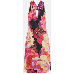 Dries Van Noten Pink Halter Midi Dress 304 Fuchsia