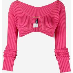 Jacquemus La maille Pralù Micro Charm Logo Cardigan - Light Pink