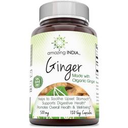 India Ginger Made with Organic Ginger 500 Mg 120 pcs