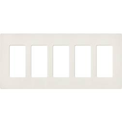 Lutron Claro 5 Gang Decorator/Rocker Wallplate, Matte, Biscuit 1-Pack SC-5-BI