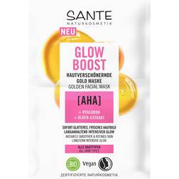SANTE Naturkosmetik Gesichtspflege Masken AHA, Hyaluron & Algen-Extrakt Glow Boost Gold Maske