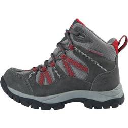 Northside Unisex FREEMONT WATERPROOF Hiking Boot, dark gray/red, Little Kid