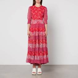 Rixo Kristen Printed Crepe Midi Dress XXS/UK