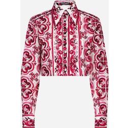 Dolce & Gabbana Cropped majolica-print poplin shirt