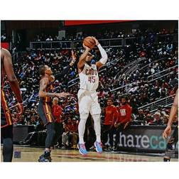 Donovan Mitchell Cleveland Cavaliers Autographed x Shooting in White Photograph