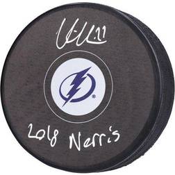 Fanatics Authentic Victor Hedman Tampa Bay Lightning Autographed Hockey Puck with ''2018 Norris'' Inscription