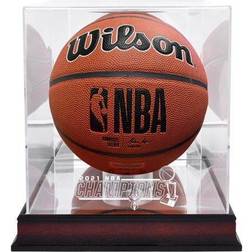 Milwaukee Bucks Mahogany 2021 NBA Finals Champions Logo Basketball Display Case