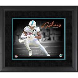 Jaylen Waddle Miami Dolphins Facsimile Signature Framed x Spotlight Photograph