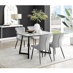 Furniturebox Carson Light Grey/White Dining Table 80x120cm 5pcs