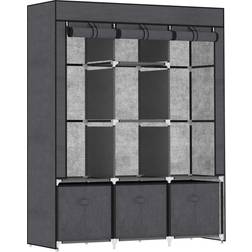 Homcom 850-210V00CG Dark Grey Wardrobe 125x162.5cm