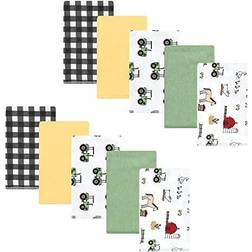 Infant Boy Cotton Flannel Burp Cloths, Boy Farm, One Size, Green