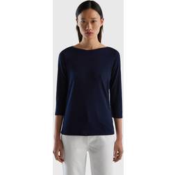 United Colors of Benetton Bluse 3GA2E16A1 Dunkelblau Regular Fit