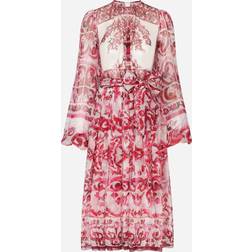 Dolce & Gabbana Majolica-print chiffon midi dress