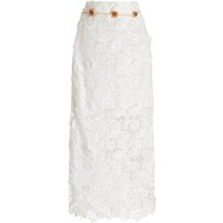 Zimmermann Raie Lace Midi Skirt - White