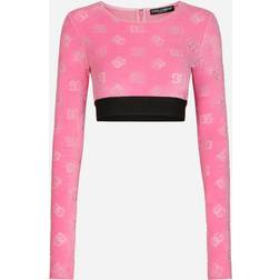 Dolce & Gabbana Cropped-Top Aus Chenillejacquard Pink