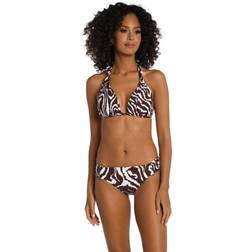 La Blanca Women's Island Goddess Halter Triangle Swimsuit Top, Java//Fierce Lines