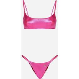 Dolce & Gabbana Laminated Brassiere Bikini lamina_rosa_fuxia