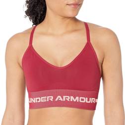 Under Armour Women's Seamless Low Long Bra, Black Rose 664/Pink Sands