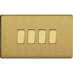 Varilight 4 Gang Rocker Switch Brushed Brass