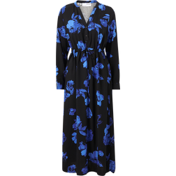 Selected Femme Selected Femme – Blåblommig maxiklänning med skärp-Svart/a