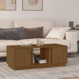 vidaXL 110x50x40 massivt fyrretræ gyldenbrun Sofabord